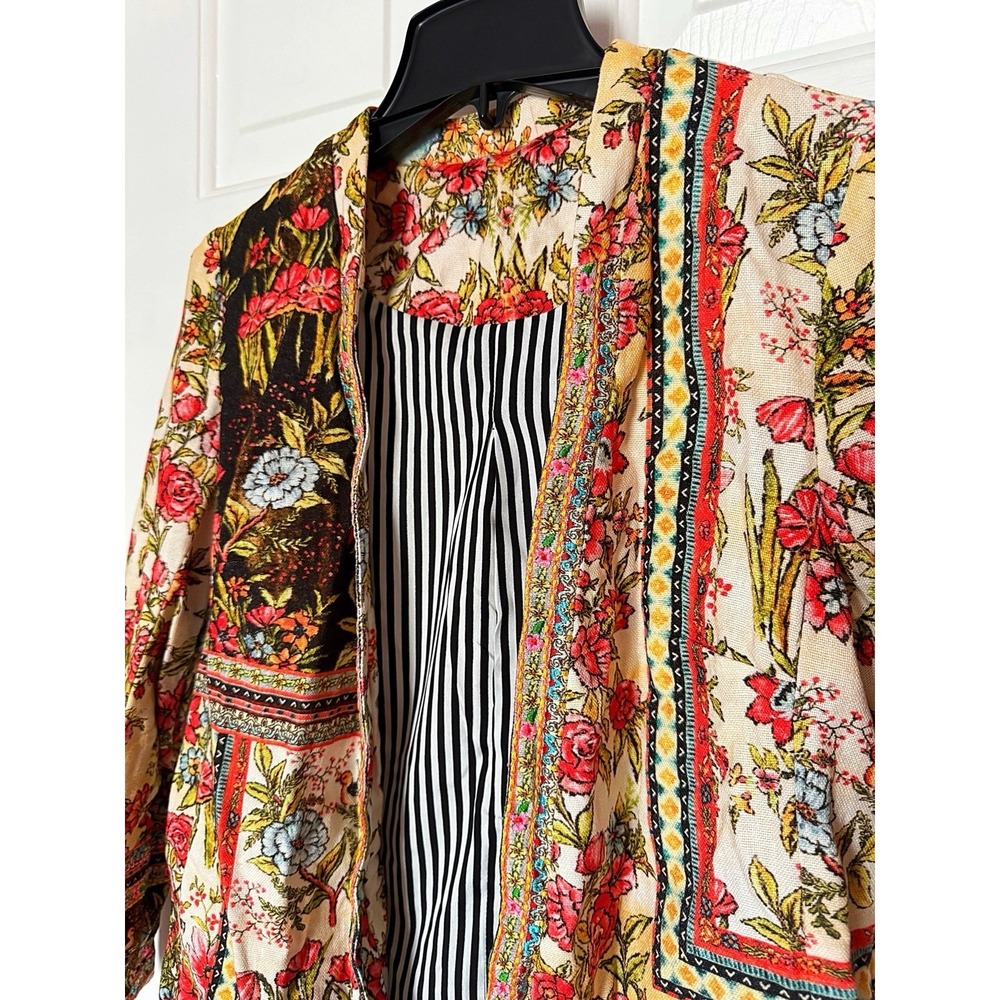 Anthropologie Vineet Bahl Lula Floral Embroidered Blazer In Size Petite - Picture 2 of 6